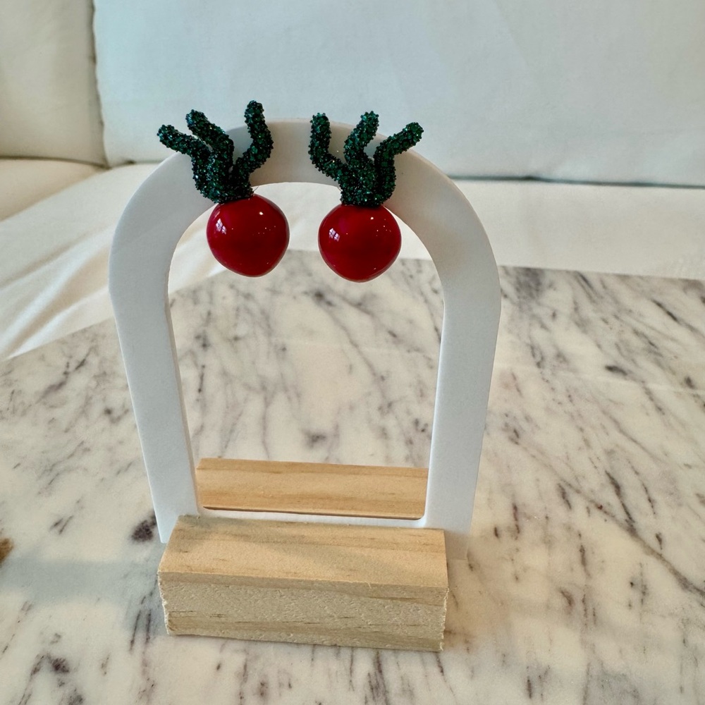 Lele Sadoughi Red Radish Button Earrings